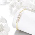wholesale 14k Gold Four Pearl Bracelet Dainty Chain Jewelry For Women-0-1
