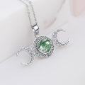 wholesale Sterling Silver Triple Moon Goddess Necklace with Celtic Knot Pendant-0-8