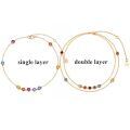 wholesale 14k Gold Rainbow Moissanite Bezel Station Chain Bracelet-0-5