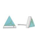 wholesale 925 Sterling Silver Triangle Turquoise & Cubic Zirconia Stud Earrings for Women (1 ct)-0-1