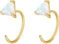 wholesale 14K Yellow Gold Blue Opal Earrings, Elegant Triangle Hoop, Hypoallergenic, 5.7-12mm, Ideal Gift-0-0