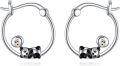 wholesale 925 Sterling Silver Panda Bear Bubble Tea Charm Hoop Earrings - Birthday Gift Ideas for Her-0-0