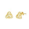 TOUPOP 14k Gold Diamond-cut Celtic Trinity Knot Stud Earrings For Women-0-0