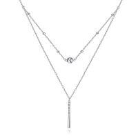 wholesale 925 Sterling Silver Baseball Bat & Ball Layered Chain Necklace for Men Women-Baseball