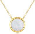 wholesale 14K Gold White Opal Round Evil Eye Hamsa Hand Butterfly Heart Charm Necklace-0-0