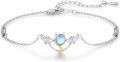 wholesale 925 Sterling Silver Moonstone Bat Charm Bracelet with Gold Accents and Chain Link Design for Women Girls -0-0