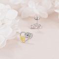 wholesale 925 Sterling Silver Sunflower CZ Heart Stud Earrings for Women Gift Ideas-0-2