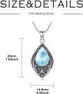 wholesale Sterling Silver Moonstone Turquoise Onyx Larimar Moss Agate Filigree Teardrop Pendant Necklace-0-19