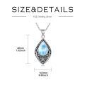wholesale 925 Sterling Silver Green Moss Agate Teardrop Pendant Necklace-0-19