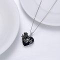 wholesale 925 Sterling Silver Heart Black Rose Bat Skull Pendant Necklace for Women Girls Gifts 45cm Chain Length-0-4