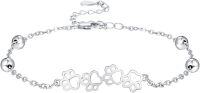 wholesale 925 Sterling Silver Chain with Cutout Paw Prints - Cute Pet Lover's Charm Bracelet for Women-Paw print bracelet
