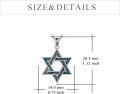 wholesale 925 Sterling Silver Star of David Turquoise Pendant Necklace Luck Charm Jewelry for Women Girls Gifts 24 Chain-0-3