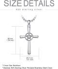 wholesale Star Of David/star Cross Necklace For Men Women 925 Sterling Silver Jewish Star Cross Pendant Protection Religious Necklace Gift For Fathers Day Christmas -0-1