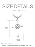 TOUPOP 925 Sterling Silver Star of David Cross Pendant Religious Necklace-0-1