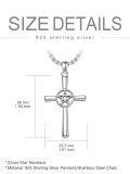 TOUPOP 925 Sterling Silver Star of David Cross Pendant Religious Necklace-0-1