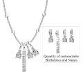 wholesale 925 Sterling Silver Mama Birthstone Charms Pendant Necklace On Beaded Chain-0-5