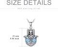 wholesale 925 Sterling Silver Evil Eye Hamsa Hand Owl Pendant Necklace-0-2
