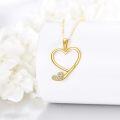 wholesale 14K Gold Solid Heart Soccer Golf Pendant Necklace for Women Gifts for Mom-0-4