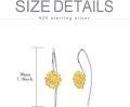 wholesale 925 Sterling Silver Gold Plated Sunflower Drop Earrings for Women Floral  Ideas-0-2