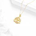 wholesale 14K Gold Triquetra Trinity Knot Pendant Necklace with Cubic Zirconia Stones for Women Irish s-0-3