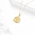 wholesale 14K Gold Triquetra Trinity Knot Pendant Necklace with Cubic Zirconia Stones for Women Irish s-0-3