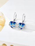 wholesale TOUPOP Heart Earrings For Woman Sterling Silver Heart Crystal Jewelry Gift For Mother Christmas -0-1