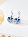 TOUPOP Sterling Silver Crystal Heart Earrings Gift for Women Mother Christmas-0-1