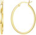 wholesale 14K Gold Round Hoop Earrings for Women - Shiny Polished Lightweight 12-50mm-0-0