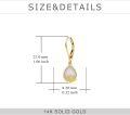 wholesale 14K Gold Moonstone Lotus Flower Leverback Dangle Earrings-0-4