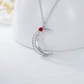 wholesale TOUPOP Moon Necklace For Women Moon Jewelry For Her Birthday Gifts Christmas Gifts For Women Wife Sister Friend January Birthstone Sterling Silver Crescent Moon Pendant Necklace With Garnet -0-3
