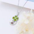 wholesale 925 Sterling Silver Smiling Frog Four Leaf Clover Heart Crystal Pendant Necklace-0-4