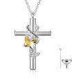 wholesale 925 Sterling Silver Butterfly Cross Keepsake Pendant Urn Necklace with Funnel Set-0-12