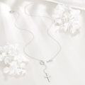 wholesale 925 Sterling Silver Cross Toggle Lariat Necklace for Women-0-3