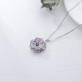 wholesale 925 Sterling Silver Sea Turtle Necklace with Purple Crystal Pendant Ocean Theme Jewelry for Women Summer Beach Gift for Marine Animal Lovers-0-2