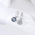 wholesale 925 Sterling Silver & Stone Evil Eye Protection Leverback Earrings 12.5mm, Gift for Her-0-2