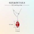 wholesale 925 Sterling Silver Heart & Red Enamel Football Lariat Necklace Sports Jewelry for Women-0-4