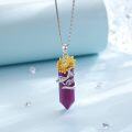wholesale 925 Sterling Silver Pink Quartz Sunflower Pendant Necklaces - Mothers Day Gifts for Mom-0-1