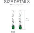 wholesale 925 Sterling Silver Simulated Birthstone Crystal Vintage Oxidized Branches Dangle Earrings-0-3