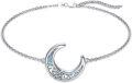 wholesale 925 Sterling Silver Moonstone Celtic Star & Moon Bracelet with Kate Knot for Women-0-0