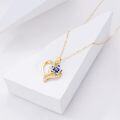 wholesale 14K Real Gold & Moissanite Orchid Flower Heart Pendant Necklace, Adjustable Chain, Hypoallergenic, Gift for Women-0-3