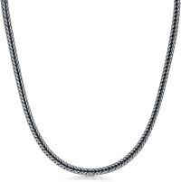 wholesale  Sterling Silver 2mm 3mm Franco Foxtail Chain Necklace for Men Women 18 26 Inch -2mm 18 Inches