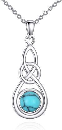 wholesale 925 Sterling Silver Turquoise Celtic Knot Pendant Necklace-A-Celtic Knot Turquoise