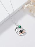 wholesale 925 Sterling Silver Graduation Necklace with Heart Birthstone and Grad Cap Pendant for Women-0-4