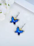 wholesale TOUPOP Butterfly Earrings For Women Sterling Silver Crown Leverback Dangle Earrings With Blue Crystal Anniversary Birthday Christmas Jewelry Gifts For Mom Wife Girlfriend Sister Friend -0-3