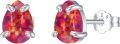 wholesale 925 Sterling Silver Red Fire Opal 925 Pear Shape Stud Earrings for Women-0-0