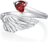wholesale Sterling Silver Valentine s Day Angel Devil Wings Adjustable Ring Jewelry Gift-Angel Wing Ring