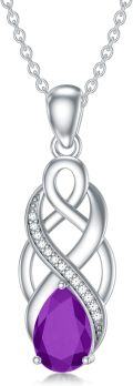 wholesale Sterling Silver Birthstone Celtic Knot Pendant Necklace-0-0