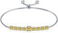 wholesale TOUPOP Bracelet For Women Sterling Silver Classic Birthstone Tennis Bracelet With Fashion Jewelry Gifts For Women Teen Girls Friend Birthday | Adjustable Silder (d-11-november-topaz), 7+2 -0-0