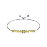 TOUPOP Sterling Silver Topaz Bracelet | Adjustable Slider, 7+2-undefined