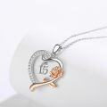 wholesale 925 Sterling Silver Cubic Zirconia Heart Rose Necklace for Women's 15th Birthday Gift-0-2